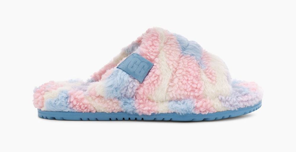 Ugg Slipper Womens - Ugg Fluff You Cali Collage Stripes - 549HAPCUG